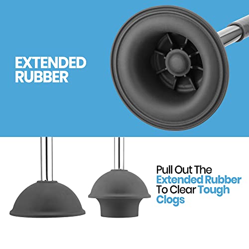Toilet Brush & Plunger Set - Toilet Bowl Brush and Holder, Refillable Liquid Dispenser Brush - 2 in 1 Silicone Toilet Brush & Plunger Set for Bathroom
