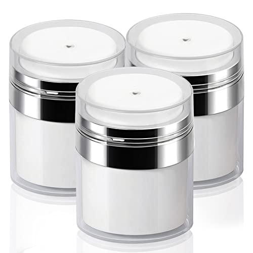 3Pcs 0.5 Oz 15ml Air Pump Container, Pump Moisturizer Containers, Empty Subpackage Jar Vacuum Bottle Dispenser for Skincare Lotion Moisturizer - size: 0.5 Ounces, style: 3 JARS
