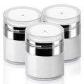Mluchee 3Pack Airless Pump Jar - 1.0 Oz Air Pump Container Container, 30ml Empty Subpackage Jar Vacuum Bottle Dispenser for Lotion Moisturizer - size: 1 Ounces, style: 3 JARS