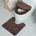 3piece Toilet Seat Cover Set - Toilet Seat Cover +Toilet Lid Cover + toilet rugs u shaped washable, Fits Most Elongated Round and Oblong Toilet,(Machine Washable,Quick-Dry) coffee - color: coffee