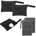 Thinp 4Pcs Soap Bags, Quick Dry Soap Pouch Bar Soaps Case for Use in Baths or Showers Travel Portable Case Bar Cleaner Pouch Saver Pocket for Camping Enthusiasts Practical Tools（Black & Grey）