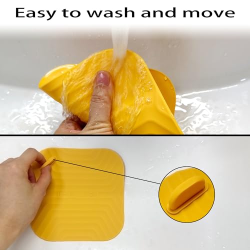Shower Drain Cover Tub Stopper,2 Pieces Sewer Anti-Odor Mat Deodorizing Drain Plugs for Kitchen,Bathroom and Laundry(5.9x5.9 inch) Yellow - color: Yellow/2-piece Set