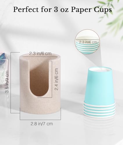 Luxspire Bathroom Cup Dispenser, 3oz Dixie Cup Dispenser, Resin Dixie Cup Holder, Disposable Paper Cup Holder for Bathroom, Cotton Pad Holder, Guest Bathroom Essentials, Beige - color: Beige, size: 3oz