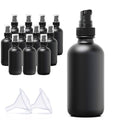 12Pack 120ml Matte Black Glass Pump Bottle with Black Pump Dispenser,4oz Small Dispenser, Travel Size Refillable Botttles for Lotions,Sercums,Essential Oils - color: 4oz Black(12pcs)