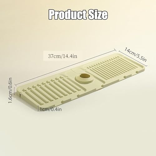 Folding Faucet Mat for Kitchen Sink Upgraded Premium Silicone Splash Guard with Fast Drying Properties Protective Sink Tray Ideal for Stone Sinks in Kitchen & Bathroom (Gray, 14.5"x5.5") - color: Gray, size: 14.5" x 5.5"