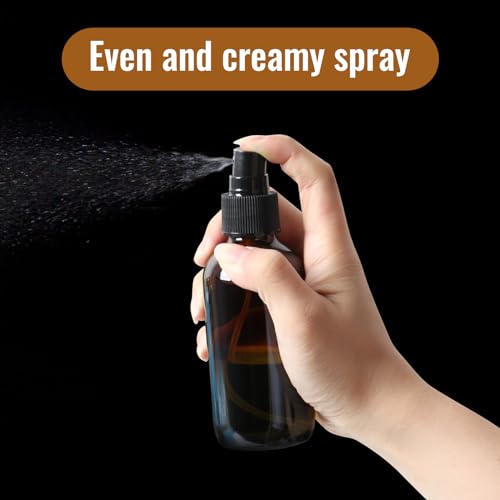 STARSIDE 24-Pack 4oz Amber Glass Spray Bottles with Fine Mist Sprayer | 120ml Travel Bottles for Cosmetic Essential Oils, Cleaning Solutions, Perfumes & Liquids, Includes Funnels, Labels, Brush - size: L
