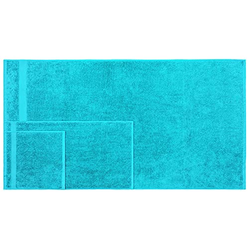 American Bath Towels 100% Cotton 6 Piece Turkish Towel Set, Ultra Soft Absorbent Bathroom Towels, 2 Bath Towel 2 Hand Towels 2 Washcloths, Aqua Blue - color: Aqua Blue, size: 6 Piece Towel Set XL