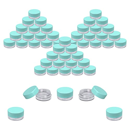 Houseables Sample Containers, Lip Balm Containers, Sample Jars, Mini Jars with Lids, Small, Empty, Makeup, Powder, Gloss, Cosmetic, Tiny, Chapstick, Dab, Wax, Scrub, Little, Blue Plastic, 3 Gram, 50PK - color: Blue, size: 50 Pack