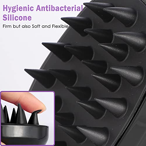 Sosoon Scalp Massager Shampoo Brush, Hair Scalp Scrubber Shower Hair Brush Head Massager for Stress Relax Hair Growth, Dandruff Brush Scalp Exfoliator for Women Men Kids Pets, Black - color: Black