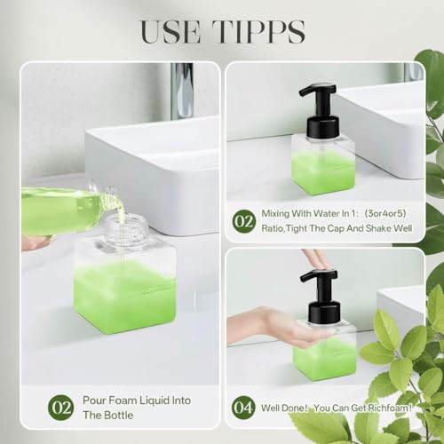 12 Piece 250ml Foam Soap Dispenser, Travel Foam Dispenser. Refillable Plastic Pump Hand Soap Bottle, Travel Essentials, Clear Container for Bathroom Vanity - color: Mixed Colors