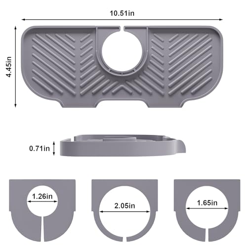 Faucet Mat for Kitchen Sink，6° Slope Sink Splash Guard，Splash Guard for Kitchen Sink，Kitchen Sink Splash Guard for Dish Soap Sponge Holder，Silicone Faucet Guard & Draining Mat-Purple