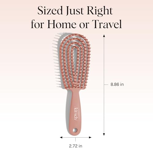 Kitsch Hair Brush Detangler – Flexi Flow Hair Brush for Women, Men & Kids | Detangling Brushes for Curly Hair with Bendable Frame, Bounce Curl Defining Brush for Wet or Dry Strands - Terracotta - color: Terracotta