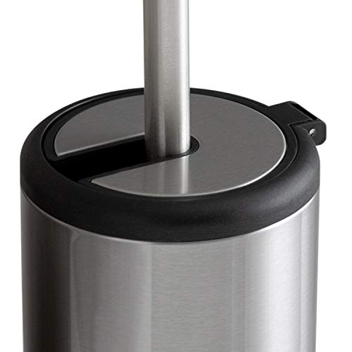 Bath Bliss Toilet Brush and Holder | Self Closing Lid | 360 Degree Brush Head-| Bathroom Cleaning-| Compact Size-| Storage and Organization-| Stainless Steel,(Pack of 12) - color: Srainless Steel, size: 12 Pack