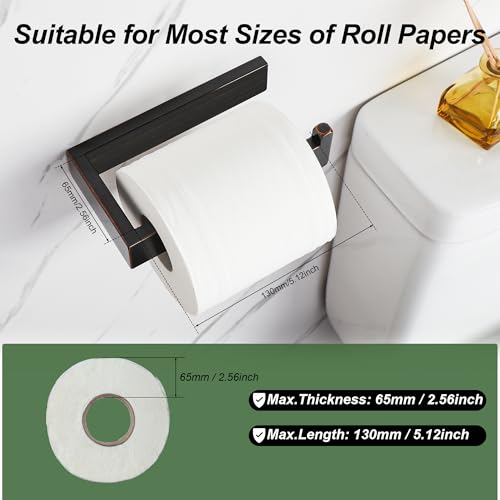 SAYAYO Oil Rubbed Bronze Toilet Paper Holder Wall Mount, Brushed Bronze Toilet Tissue Holder for Bathroom, RV TP Holder Square, SUS304 Stainless Steel 6 Inch - color: Oil Rubbed Bronze