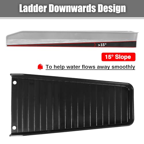Rain-Gutter Downspout Splash Block - Gutter Downspout Extensions for Rainwater Drainage, Lader Downwards Design, 16" Fixable Downspout Extender with 8 Fixing PP Nails (4, Black) - color: Black, size: 4Pack