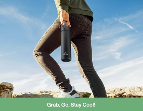 POWCAN 26 oz Insulated Water Bottle: 2-in-1 Straw and Spout Lid, Leak-proof | Keep Cold 24H, Cupholder Friendly, BPA-Free, Stainless Steel Water Bottle for Gift, Trip, Picnic, Camping (Avocado Grove) - color: Avocado Grove, size: 26 Ounces