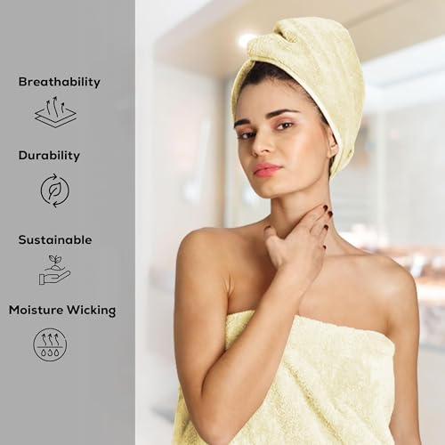 GOLD TEXTILES Premium Bath Towels Set (Pack of 4,27 x 54) 100% Ring-Spun Cotton Bathroom Towels for Hotel, Spa, Soft and Absorbent (27 x 54, Sand - 4 Pcs) - color: Sand, size: 4 Pack 27x54