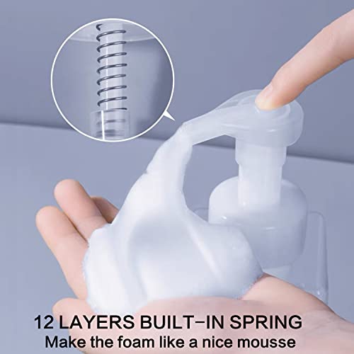 2 PCS-Foaming Soap Dispenser, Hand Soap Dispenser, Refillable Foam Liquid Hand Soap Empty Plastic Pump Bottle Container for Bathroom Vanities, Kitchen Sink, Hospital, Clinic（17 oz ） (Transparent) - color: Transparent