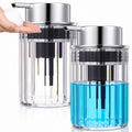 Potchen 2 Pcs Refillable Foaming Hand Soap Dispenser 10 oz Plastic Dispenser Pump Lotion Foaming with Silver Pump for Bathroom Vanities Kitchen(Clear) - color: Clear