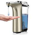PZOTRUF Automatic Soap Dispenser, Touchless Dish Soap Dispenser 17oz/500ml with Infrared Sensor, 5 Adjustable Soap Dispensing Levels, Liquid Hand Dispenser for Bathroom Kitchen Sink(Champagne Gold) - color: Champagne Gold