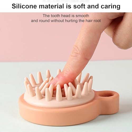 Generic Scalp Massager - Silicone Bristles Shampoo Brush | Head Scrubber for Men, Women & Kids - color: Pink
