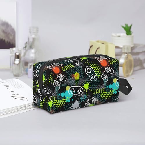 Kids Travel Toiletry Bag for Boys Girls - Waterproof Makeup Pouch Hanging Cosmetic Wash Bags Dopp Kit Shaving Bag for Toiletries Accessories(Game Video) - color: Game Video