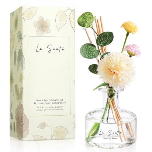 Green Tea Sakura Reed Diffuser Set, 8.5 fl oz/ 250ml | 8.5 fl oz, 250ml