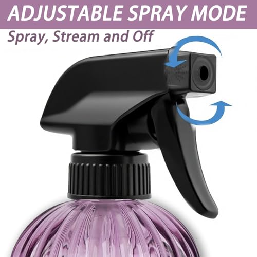 Glass Plant Mister Bottle, 15oz Refillable Water Bottle Spray, Handheld Water Spray Bottle with Adjustable Mist Nozzle for Indoor Flowers, Outdoor Gardening, Cleaning, Hair & Pets Care (Purple) - color: Purple