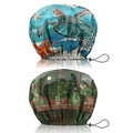 2 PCS Shower Cap Reusable Waterproof Double Layers Hair Caps Shower Bath Adjustable Elastic Hat for Women Girls Cute Aesthetic-Sea Turtle Frog - color: AI7-Sea Turtle Frog
