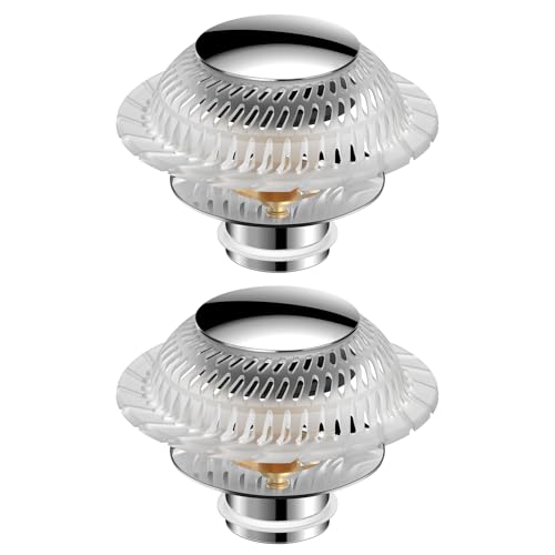 Hair Catcher Drain Stopper for Bathtub, Pop-Up with Silicone Filter, 3-Layer Brass Rust-Proof, One-Button Seal & Drain, Fits Standard U.S. Drains (1-1/2” & 1-3/8”), No Tools Needed (2 Pack) - color: Sliver-2 Pack