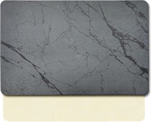 NEXSE Stone Bath Mat Diatomaceous Earth Shower Mat (23.6''×15.3") | Non Slip Water Absorbent Quick Dry Diatomite Bath Mat for Bathroom Floor and Kitchen Counter Easy to Clean | Gray - color: Gray, size: 23.6" x 15.3" (Rectangular)