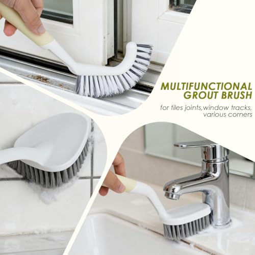 3 Pack Shower Scrub Brush Set, Stiff Bristles Grout Cleaner Brush, Scrub Brushes for Cleaning Bathtub, Bathroom, Shower, Tile, Carpet, Kitchen, Sink, Floor (Green) - color: Green