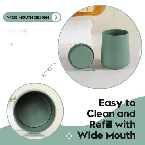 YAUKPH Sage Green Foaming Hand Soap Dispenser Plastic 11 oz - Modern Minimalist Style for Bathroom & Kitchen Countertop Refillable