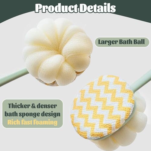 Bath Back Scrubber Brush for Shower,Dry Brushing Body Brush for Men Women Long Handle Exfoliator