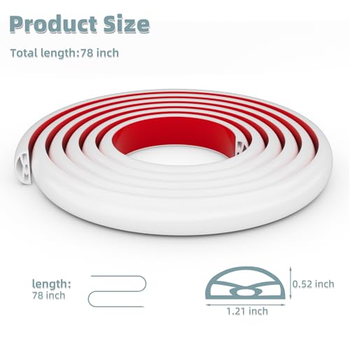 78Inch New Shower Threshold Water Dam Barrier,Collapsible Self-Adhesive Silicone Shower Water Guard for Bathroom Bathtub and Kitchen,Shower Water Blocker Suitable for Wheelchair Access(White) - color: White, size: 78 Inch