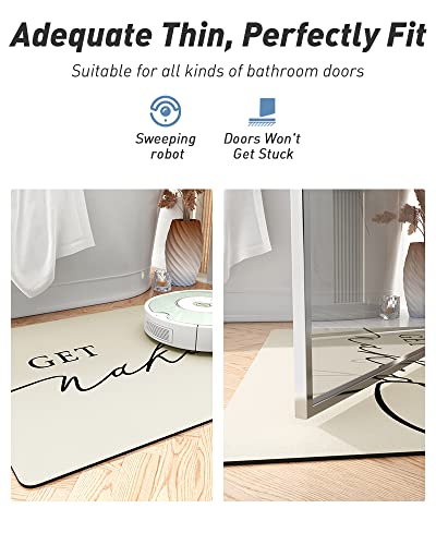 tchdio Bath Mat-Super Absorbent Quick Dry Bath Mats for Bathroom Floor Non Slip-Bathroom Mats with Rubber Backing-Ultra Thin Bathroom Rugs Fit Under Door, 17" x 24", Beige