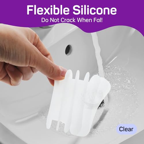 2 Pcs Self Draining Silicone Soap Holder - Waterfall Design Soap Dishes for Bathroom, Keeps Soap Bars Dry & Clean,Clear - color: Clear