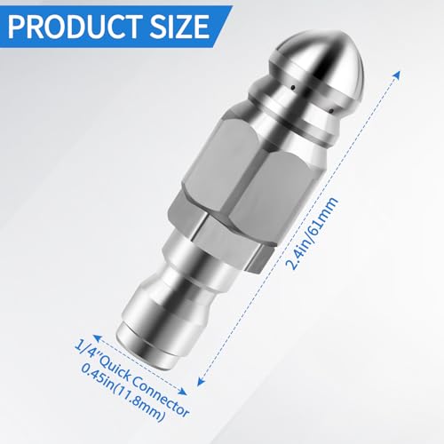 Sewer Jetter Nozzle,Stainless Steel,Drain Augers, Sewer Pipe Dredging and Cleaning Tools for Pipe Unclogging - Drain Clog Remover | Hair Clog Remover | Toilet Clog Remover （Type A） - style: A