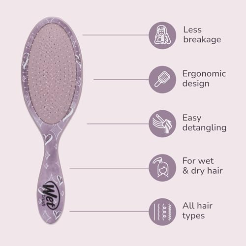 Wet Brush Original Detangler Hair Brush, Stitch & Angel (Disney Love), Ultra-Soft IntelliFlex Bristles, Detangling Bristles Glide Through Tangles (Wet Dry & Damaged Hair), Women & Men - color: Stitch & Angel
