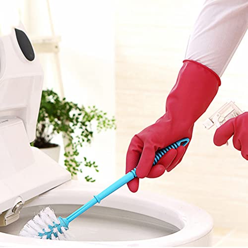 Alimat PluS 3 Pack Reusable Cleaning Gloves Latex Free, Dishwashing Rubber Gloves for Cleaning, Waterproof Household Gloves for Laundry, Gardening (Medium, Without Liner) - color: Red+green+orange, size: Medium (Pack of 3)