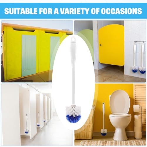 Reallnaive 24 Pcs 18 Inch Toilet Brush Toilet Bowl Cleaner Brush Bathroom Long Plastic Handled Cleaning Scrubber with Hook Hole for Household Bathroom Cleaning Supplies(Flat Handle) - style: Flat Handle