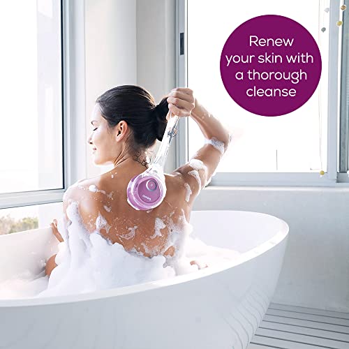 Beurer FC55 Electric Body Scrubber for Exfoliating and Massage, Waterproof for Showering, Cordless and Rechargeable, Spinning Skin Cleansing Brush with 2 Attachments - style: FC55 - Rechargeable, Removable Handle
