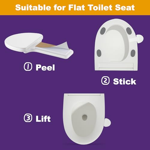Toilet Seat Lift Handle, Toilet Lid Lifter, Avoid Touching the Toilet Lid, for Home, Office, and Toilet Training - Easy to Use, 2 Piece Set - color: White, size: 2XL