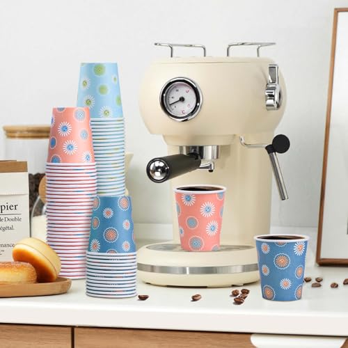 SIUQ [600 Pack 5 oz Paper Cups, Disposable Bathroom Cups, Small Mouthwash Cups, Hot/Cold Beverage Drinking Mini Cup for Party, Picnic, BBQ, Travel (Daisy) - color: Daisy 5oz-600 pack