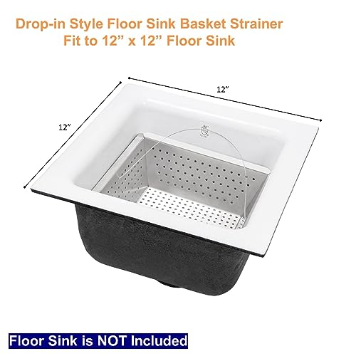Leyso Stainless Steel Floor Sink Drop-in Basket Strainer Sink Drain Cover 8-1/2" x 8-1/2” x 3-1/8” for Kitchen, Restaurant, Bar, Buffet (Drop-in SS x 4) - style: Drop-in SS x 4
