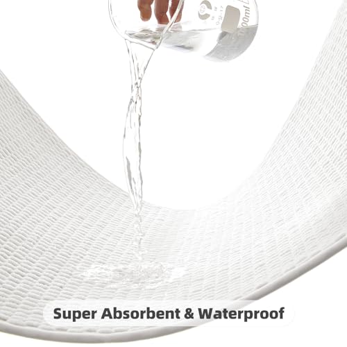 TYUU Bathroom Rugs Non Slip Washable, Super Absorbent Thin Bath Mat Small Quick Dry Low Pile Bathroom Rug, White 16"x24" / 1'4" x 2' - color: White, size: 1'4" X 2' (Rectangular)