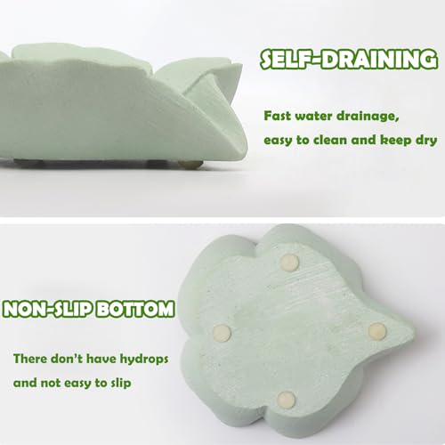 Soap Dish Soap Holder Self-Draining Soap Dish, Resin Bar Soap Holder, Ginkgo Leaf Shape Soap Tray Soap Saver for Bathroom,Kitchen,Sink,Bathtub, Easy Cleaning and Keep Dry - color: Ginkgo Leaf