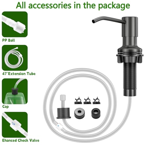 Kitchen Sink Soap Dispenser, Built in SoapDispenser, 47" Extension Tube kit, Counter Lotion Dispenser Pump, No Need More Refills (Gray) - color: Gray