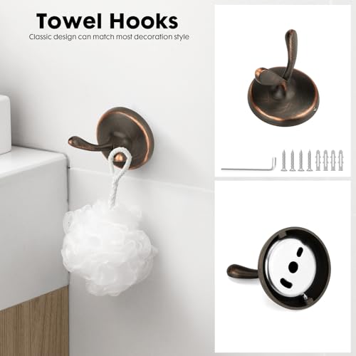 4 Piece Antique Bathroom Hardware Accessories Set Oil Rubbed Bronze,24 Inch Towel Bar Set,Towel Rack for Bathroom,Bathroom Towel Holder Bronze - color: Oil Rubbed Brushed Bronze