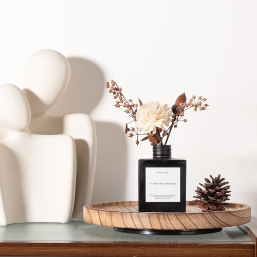 Wood Lazy Susan Organizer Kitchen Turntable for Cabinet Farmhouse Bathroom Decor Round Decorative Tray for Vanity, Counter, Sink, Coffee Table, 9 Inch, Brown - color: Brown, size: 9“
